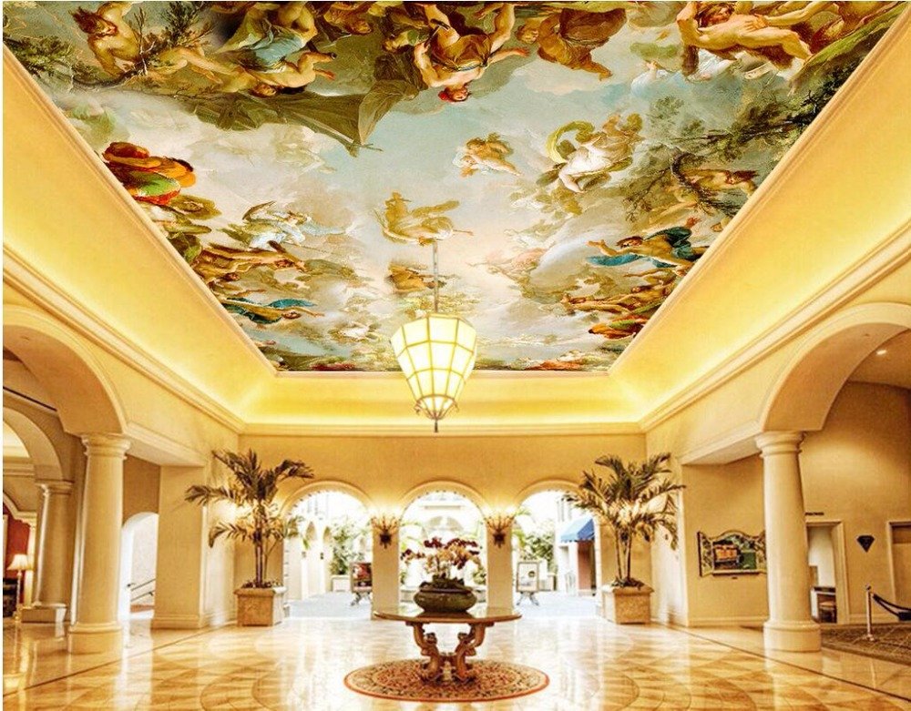 3d Wall Ceiling Painting - HD Wallpaper 
