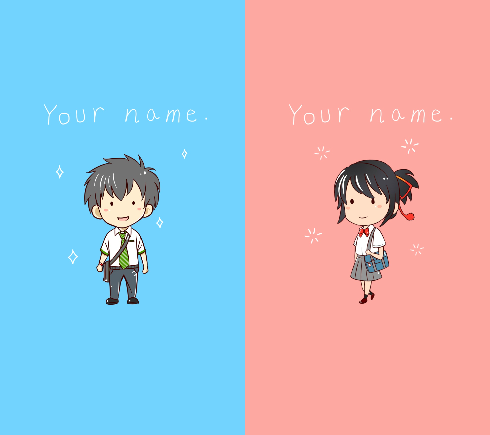 你 的 名字 Q 版 - HD Wallpaper 