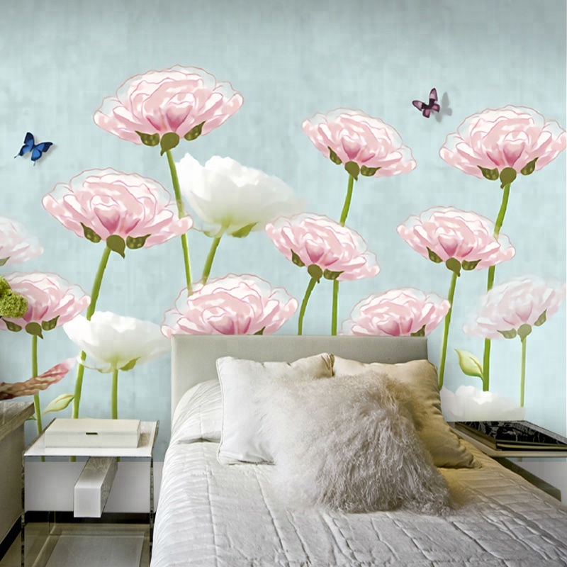 Various Floral Designs 3d Wall Poster Wallpaper Wall - Simple Color Wallpaper For Wall - HD Wallpaper 