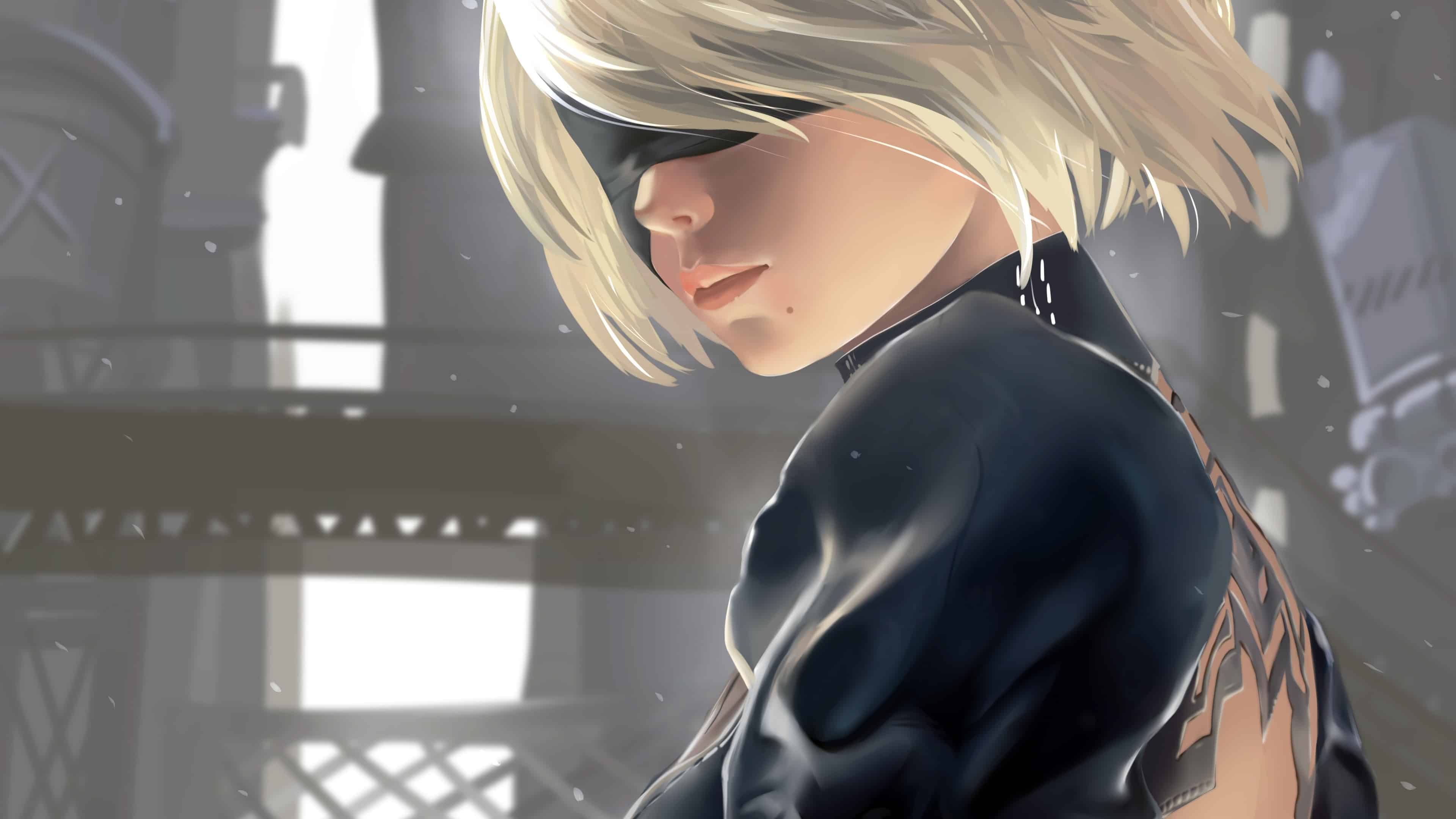 Nier Automata Yorha 2b Uhd 4k Wallpaper - Nier Automata 2b Side View - HD Wallpaper 