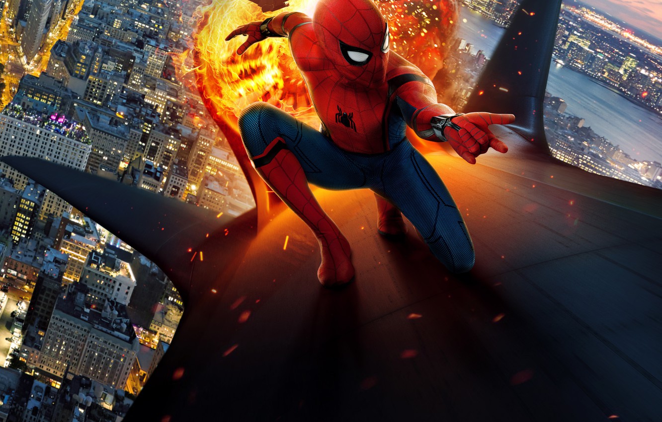 Photo Wallpaper New York City, Spider Man, Film, Peter - Man Homecoming Spider Man - HD Wallpaper 