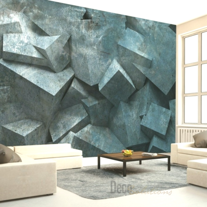 Wallpaper Design 3d Living Room - Papier Peint De Couleur Gris - HD Wallpaper 