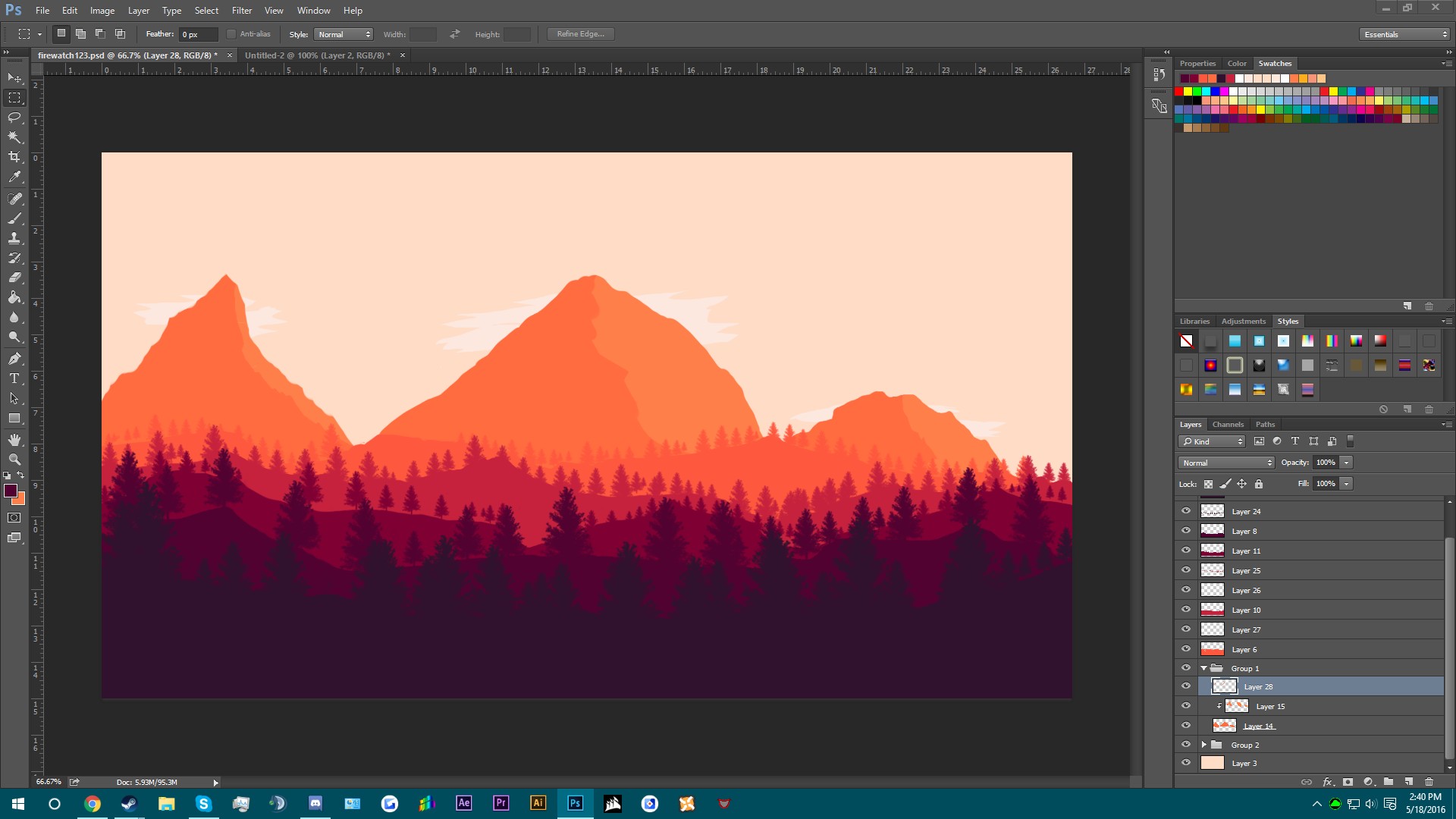 I Really Liked The Firewatch Wallpapers, So I Decided - Rainmeter Layer - HD Wallpaper 