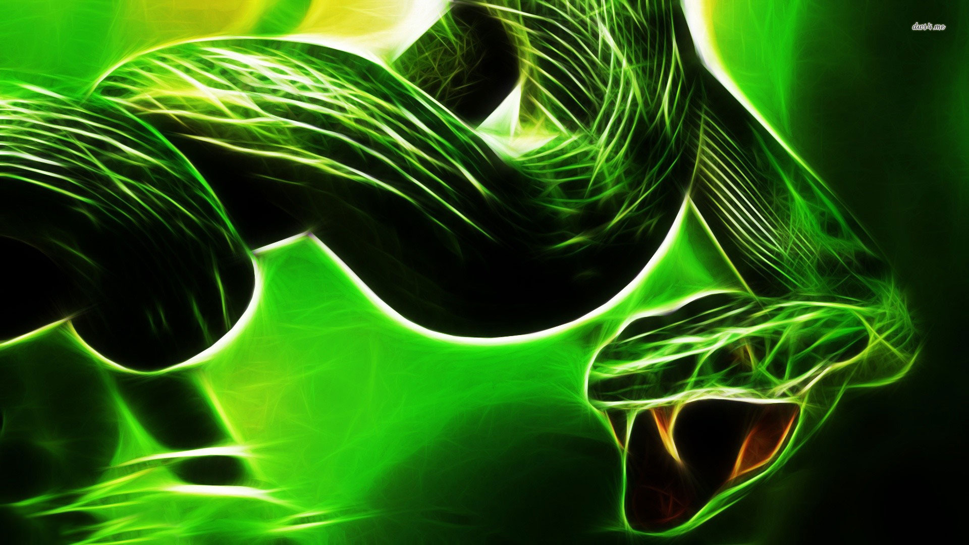 Cool Green Snake Background - HD Wallpaper 