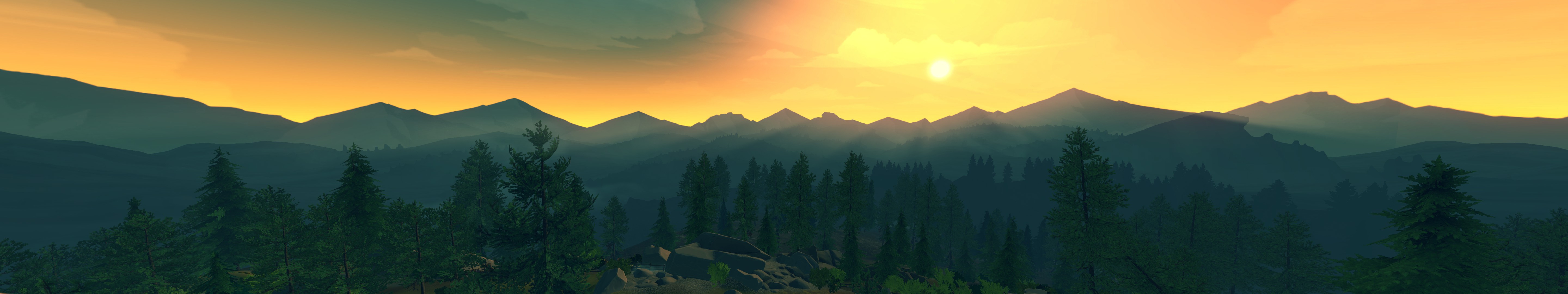 Triple Monitor Wallpaper Firewatch - HD Wallpaper 