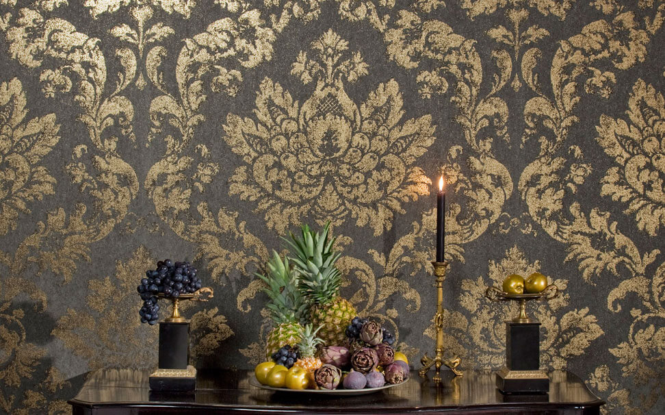 Damask Floral Wallpaper For Walls - Divar Kaqizi - HD Wallpaper 