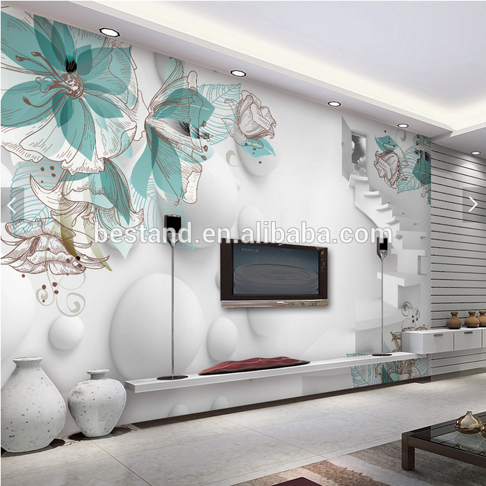 Wholesale 3d Wallpaper/wall Mural For Tv Backgroud/living - Home 3d Wallpaper Flower Design - HD Wallpaper 