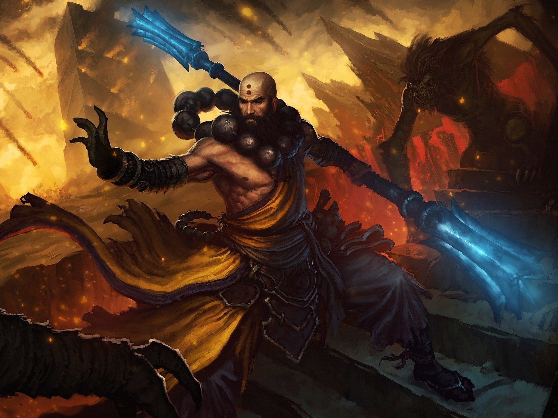 1920x1440, Video Games Diablo Artwork Diablo Iii Monk - Diablo 3 Monk - HD Wallpaper 