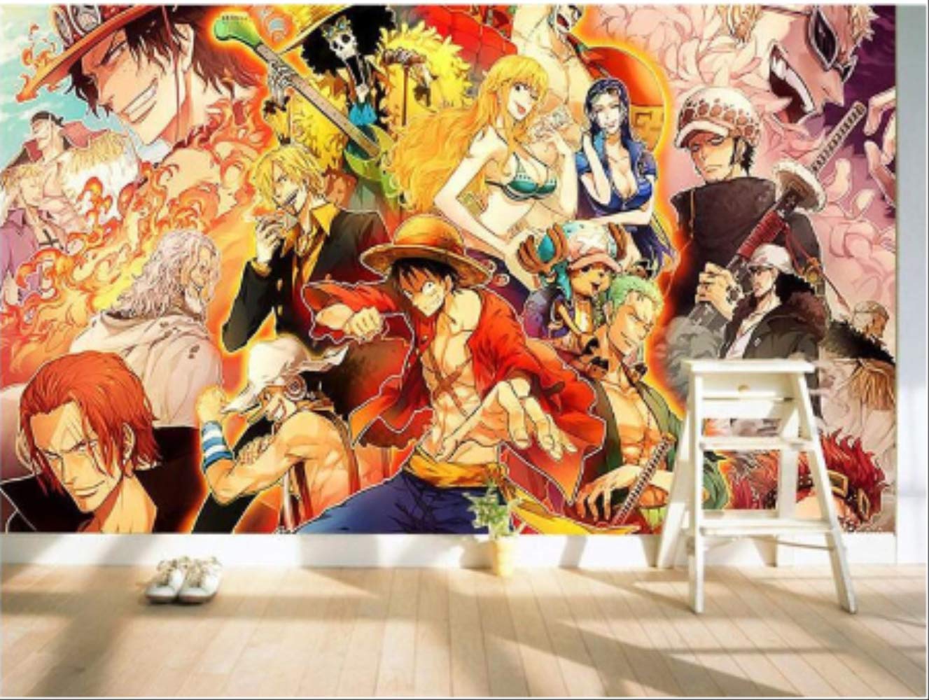3d Anime Mural One Bedroom Bedroom Project Wallpaper - One Piece 3d - HD Wallpaper 