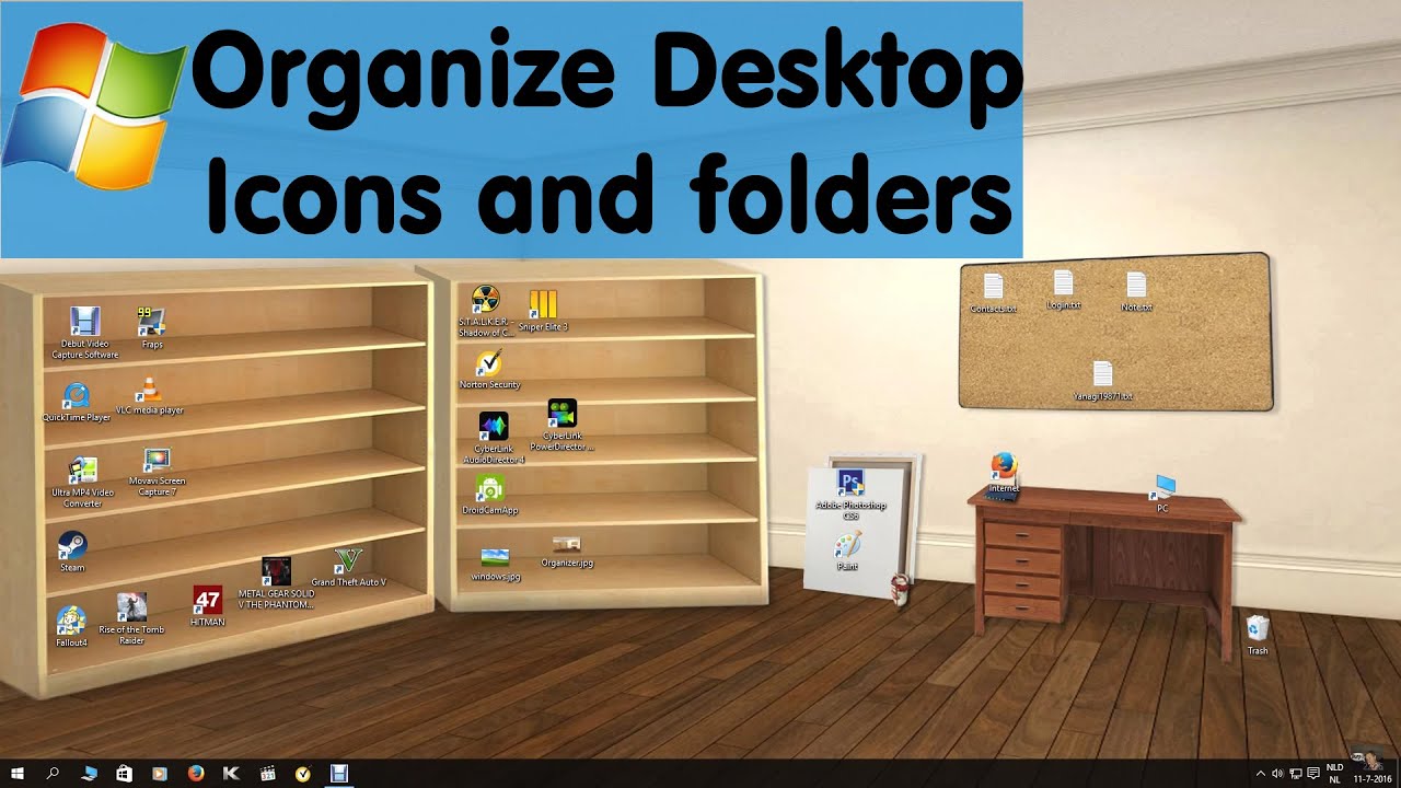 Windows 10 Organised Desktop Background - HD Wallpaper 