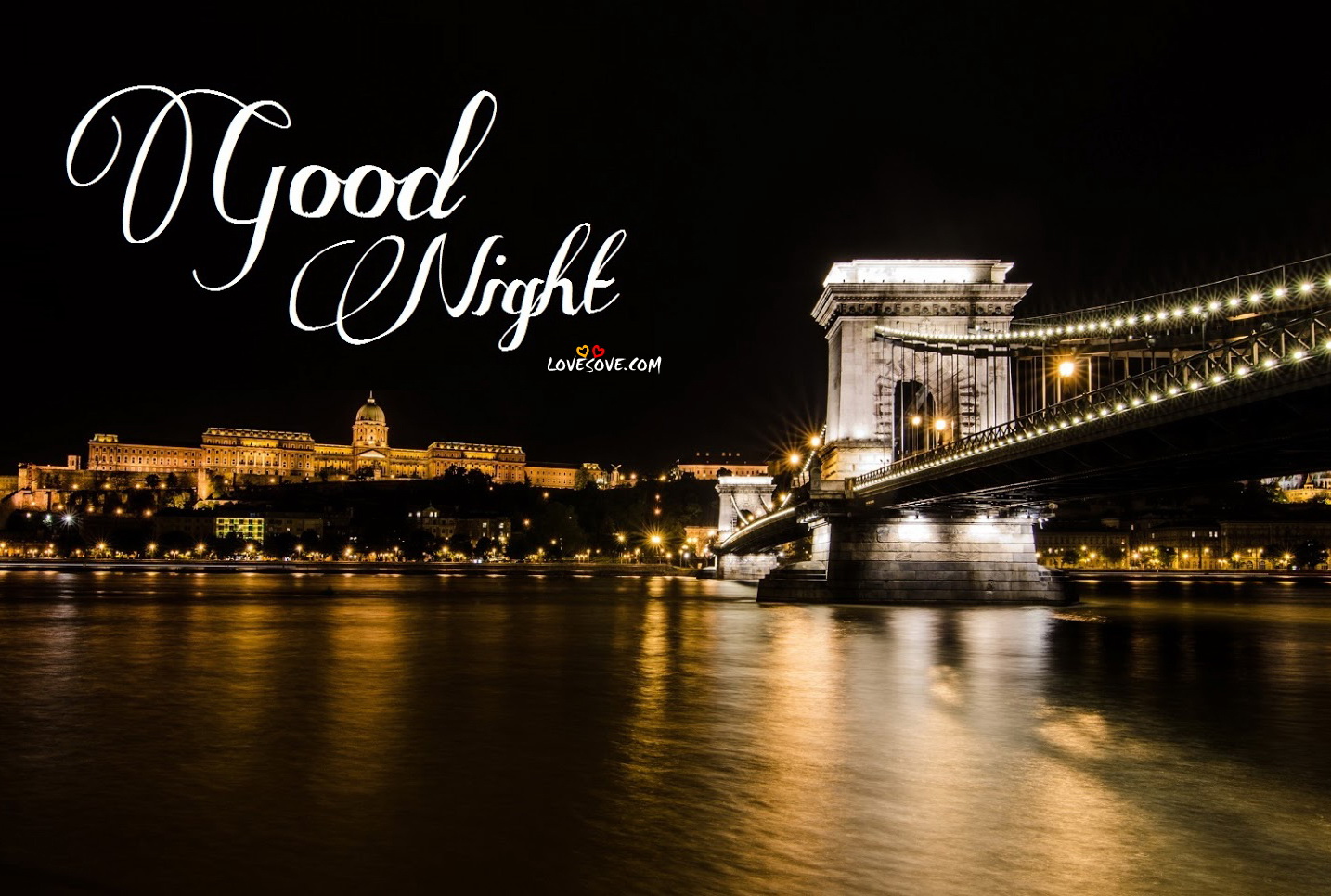 Good Night Wallpapers With Quotes - Széchenyi Chain Bridge - HD Wallpaper 