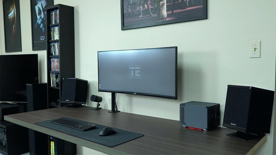 Modern Computer Desktop Table - HD Wallpaper 