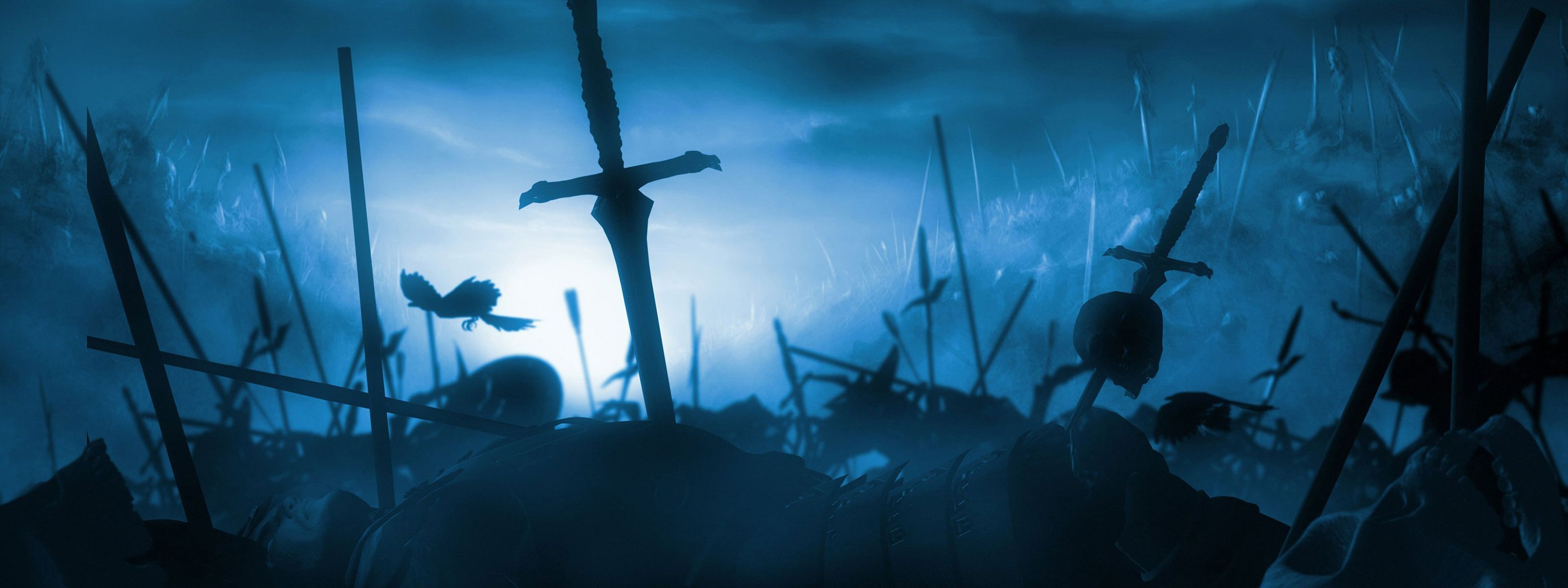 Anime Swords In The Ground - HD Wallpaper 