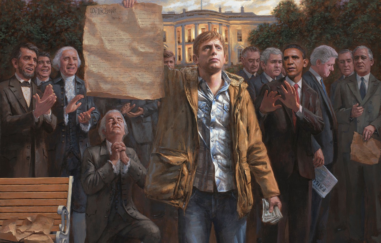 Photo Wallpaper Figure, Usa, President, Painting, Men, - Jon Mcnaughton Paintings - HD Wallpaper 