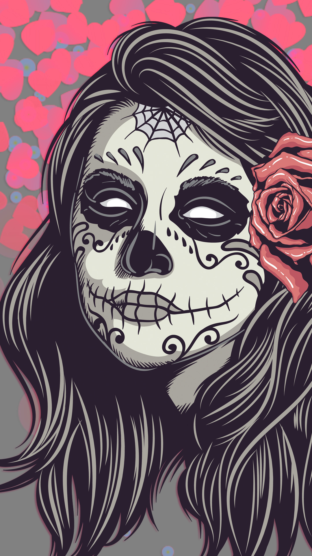 Data-src - Day Of The Dead Woman Skull - HD Wallpaper 
