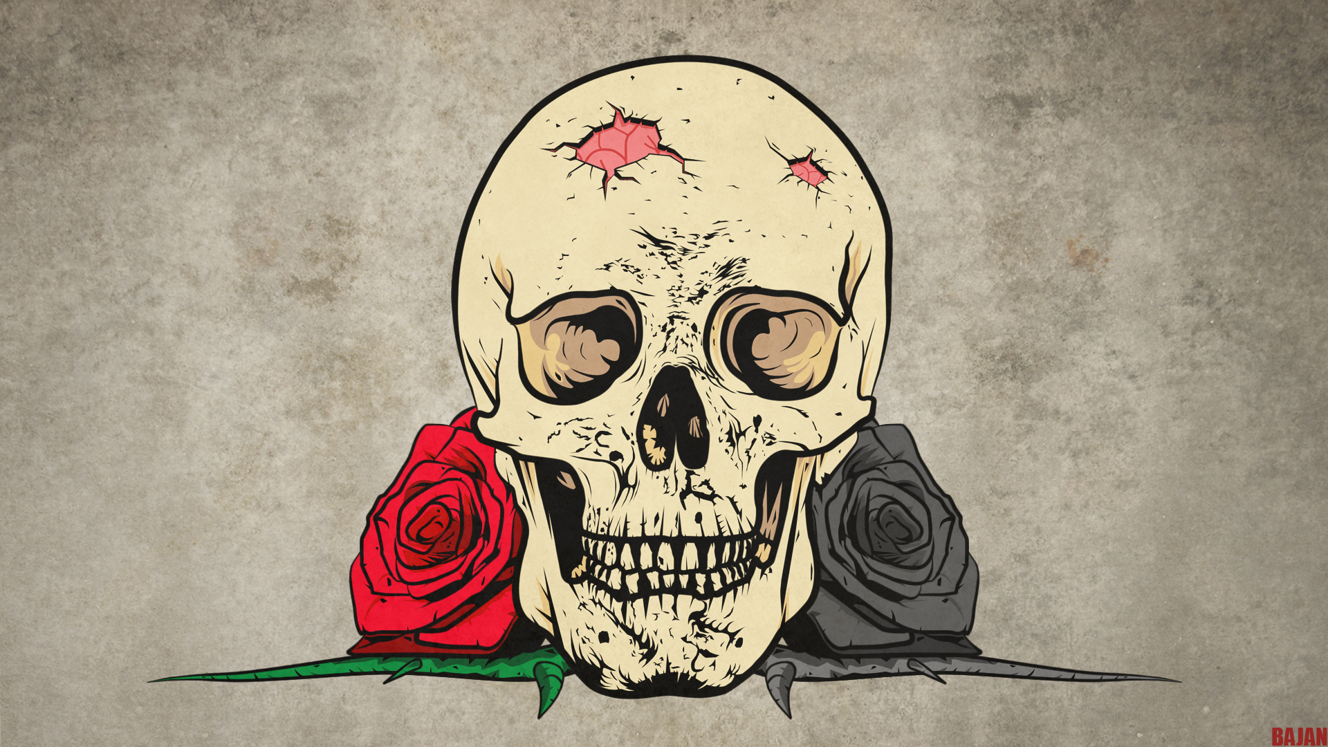 girly skulls and roses wallpaper