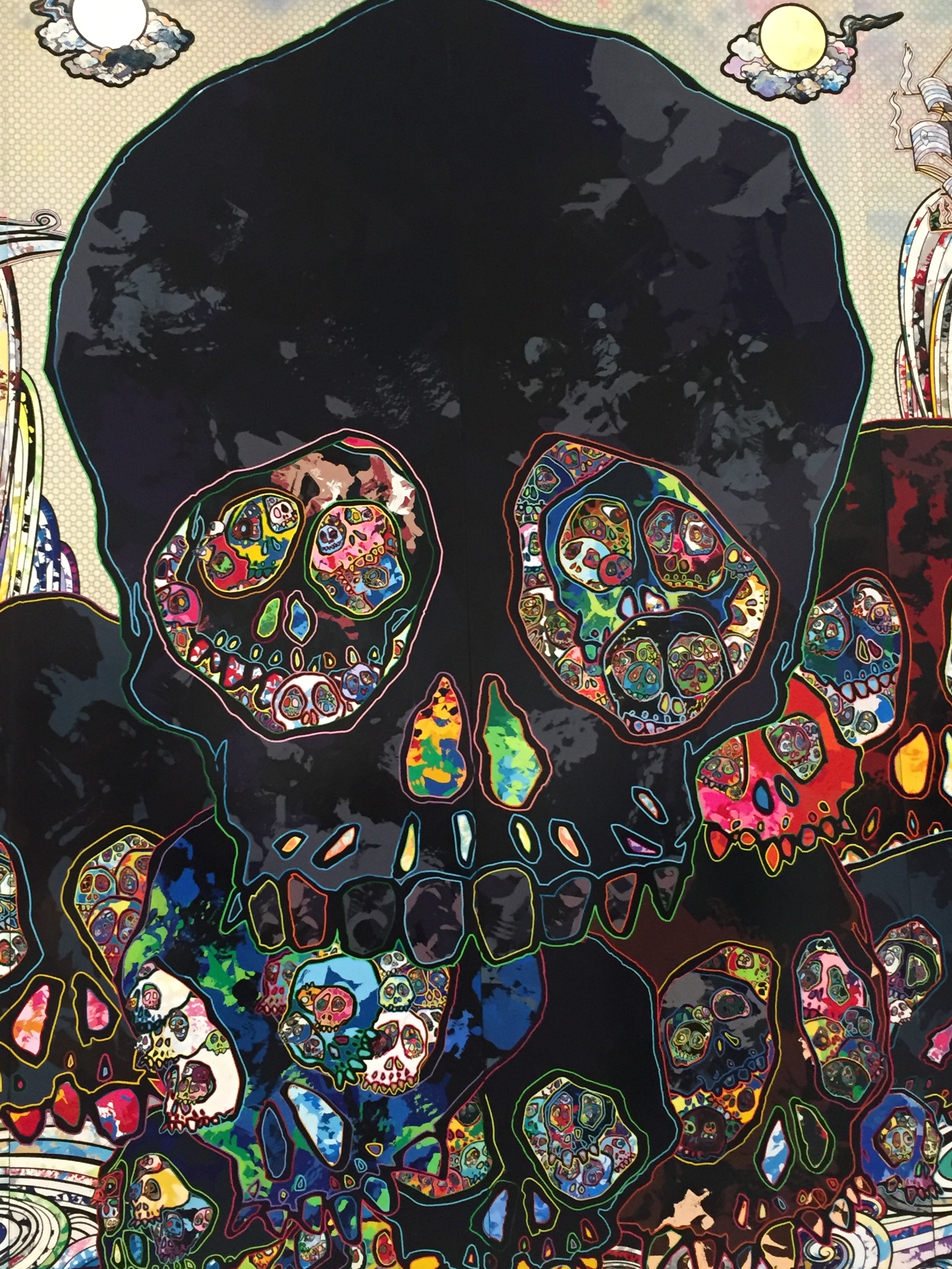 Wallpaper Skull, Art, Skulls, Colorful - Takashi Murakami Japan Supernatural - HD Wallpaper 