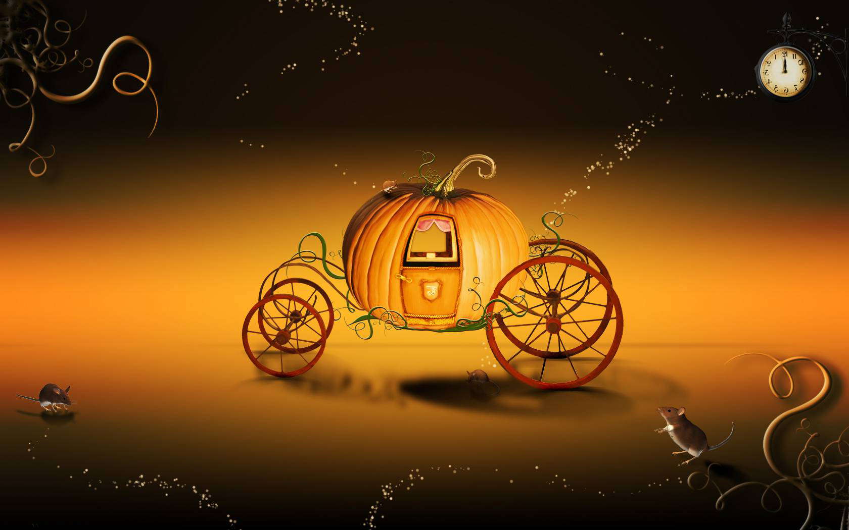 Pumpkin Carriage In Cinderella - HD Wallpaper 