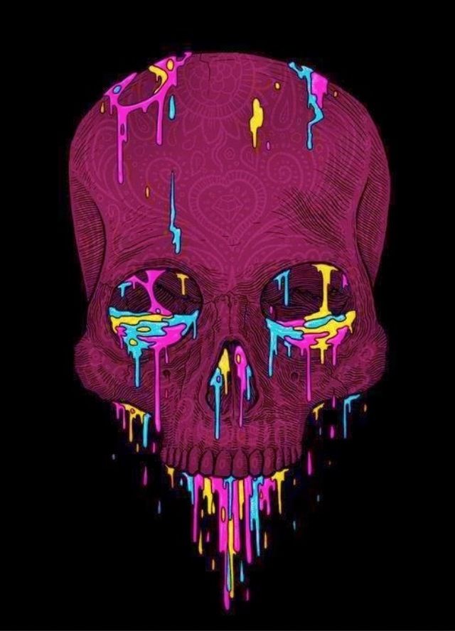 Colored Skulls - HD Wallpaper 
