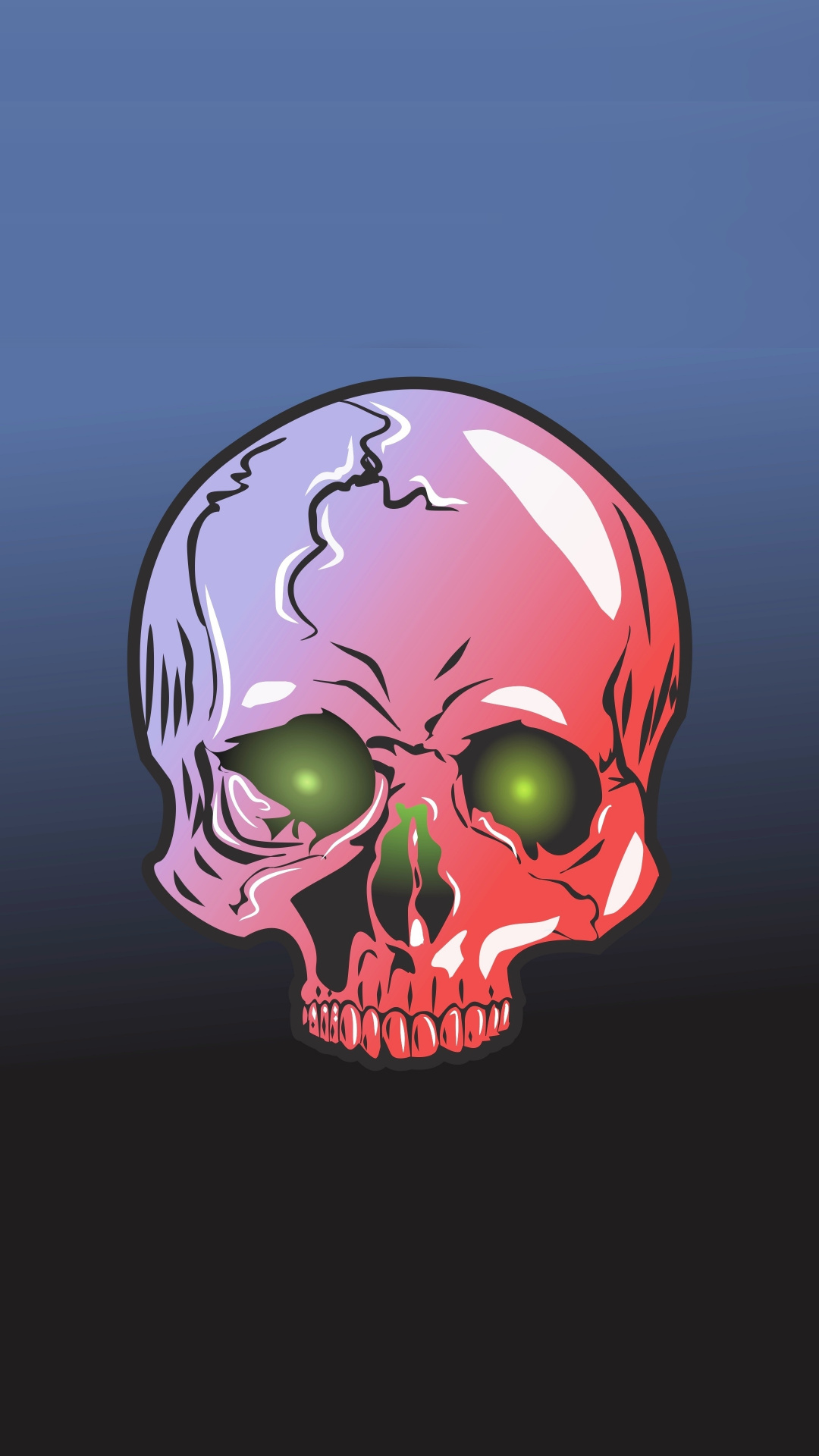 Head Skull Colorful - HD Wallpaper 