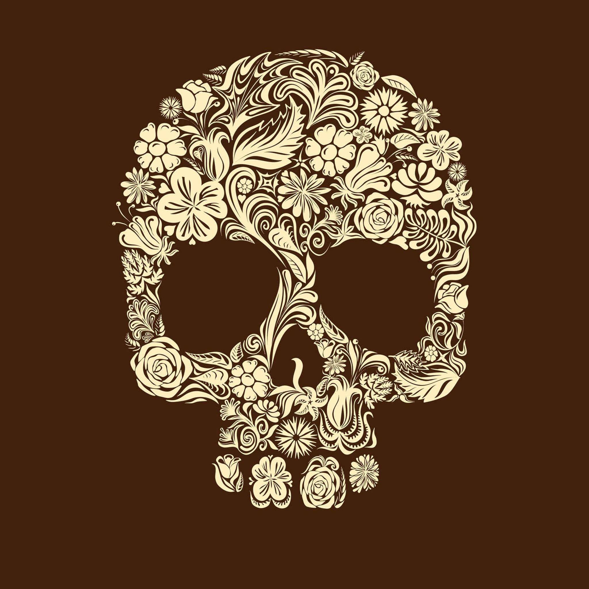 Sugar Skull Black Background - HD Wallpaper 