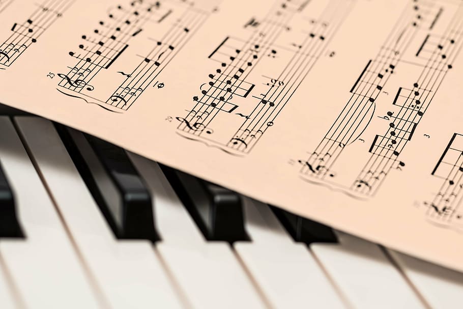 Music Note On Piano Keyboard, Music Score, Music Sheet, - HD Wallpaper 