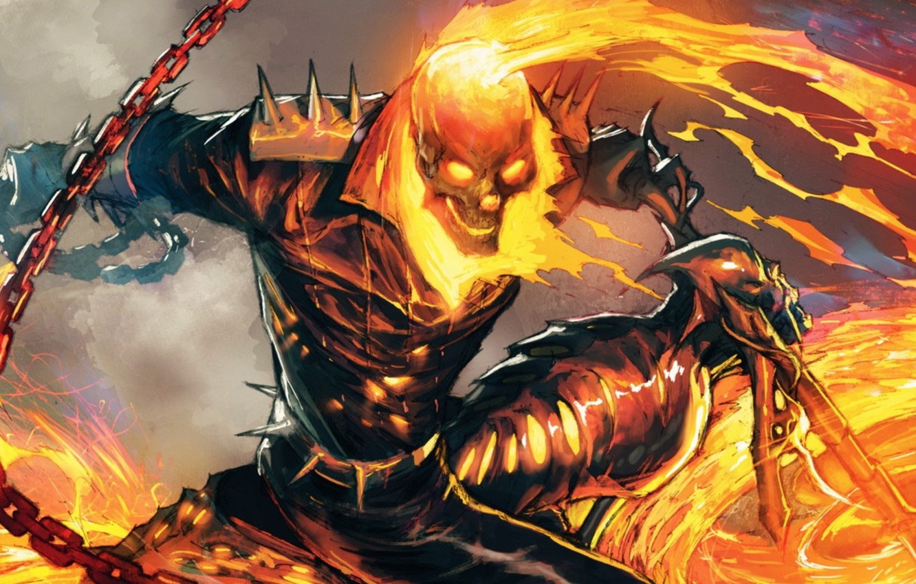 Photo Wallpaper Fire, Sake, Flame, Ghost Rider, Marvel, - Ghost Rider Comics - HD Wallpaper 