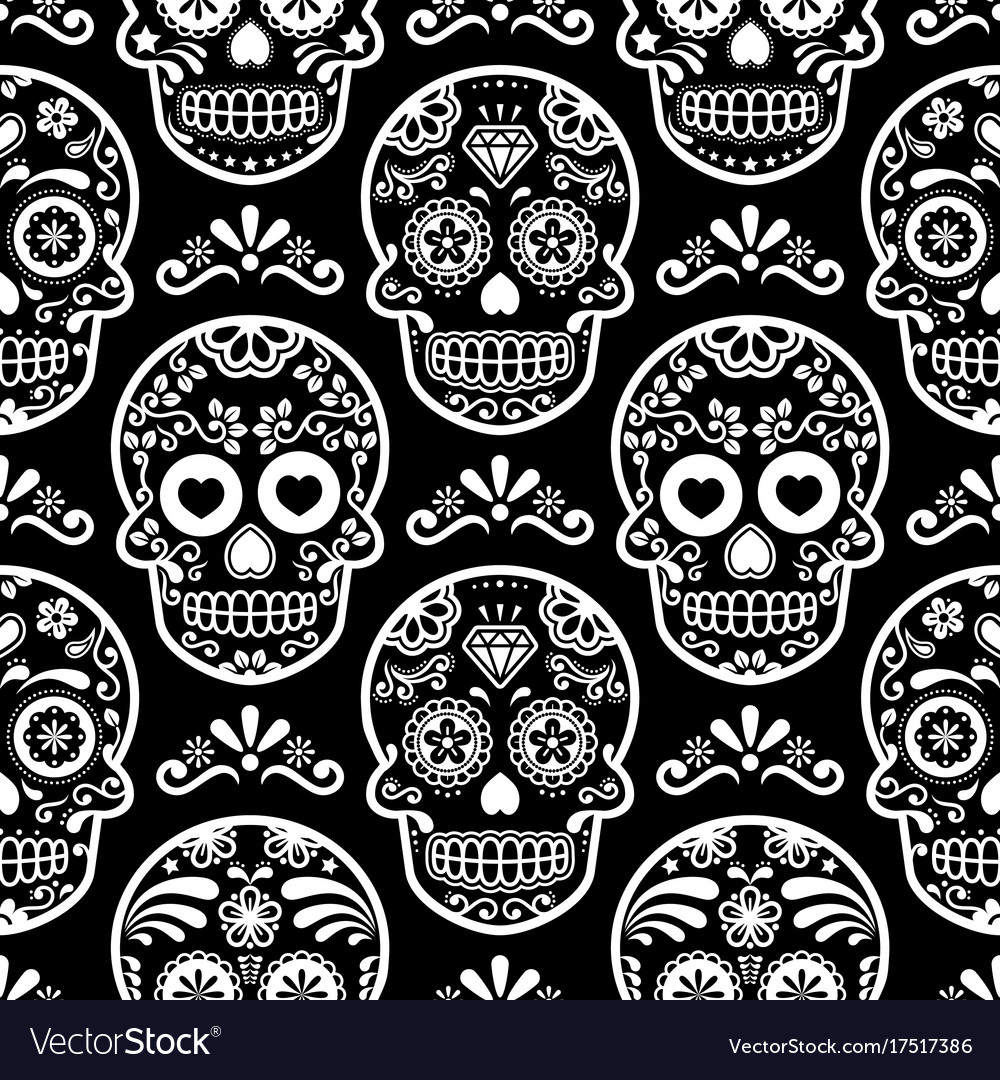 Day Of The Dead Skull Background - HD Wallpaper 