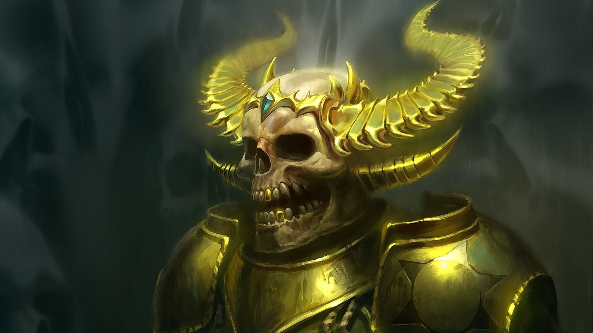 Golden Skull - Work Of Art - HD Wallpaper 
