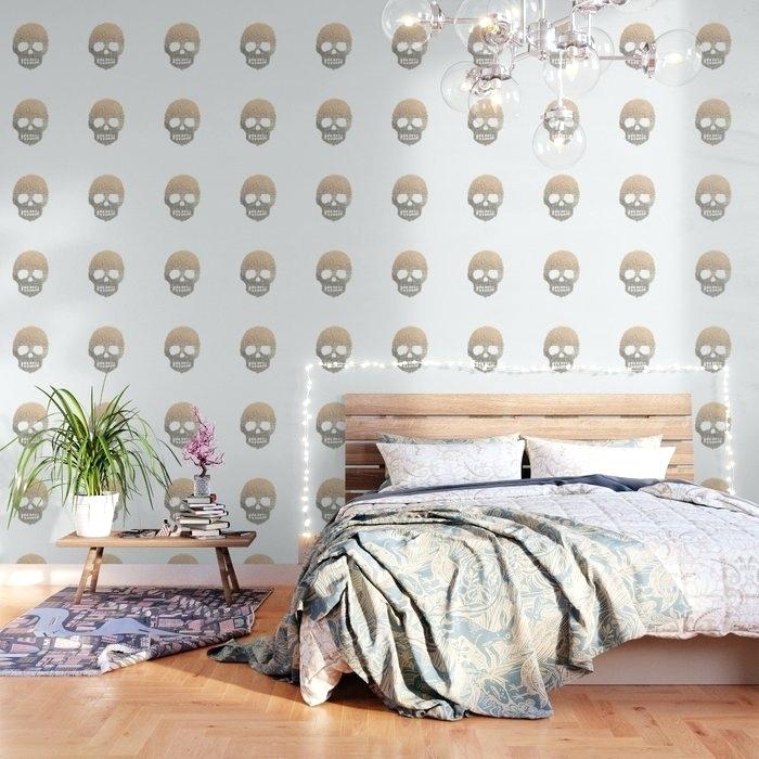 Skull Wallpaper For Bedroom Gold Skull Wallpaper Skull - Wallpaper - HD Wallpaper 
