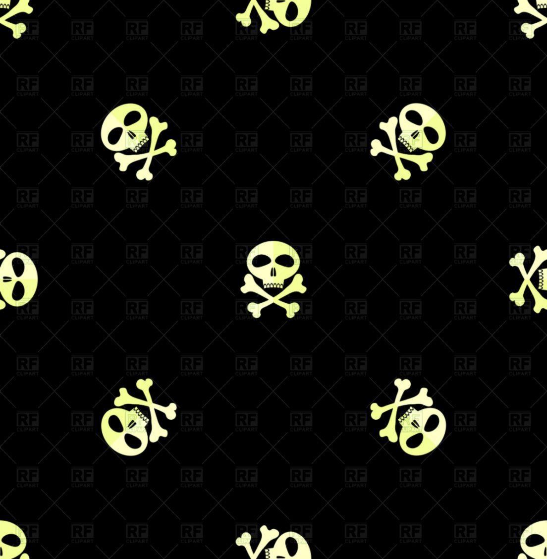 Skull With Cross Bones Seamless Pattern Pirate Wallpaper - Vector Graphics - HD Wallpaper 