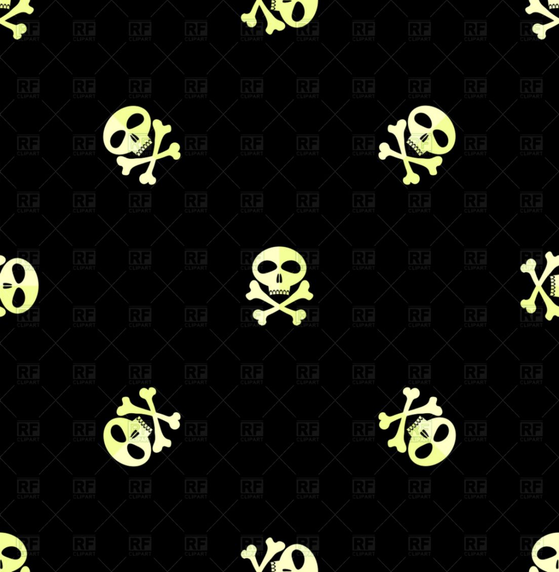 Skull With Cross Bones Seamless Pattern Pirate Wallpaper - Vector Graphics - HD Wallpaper 