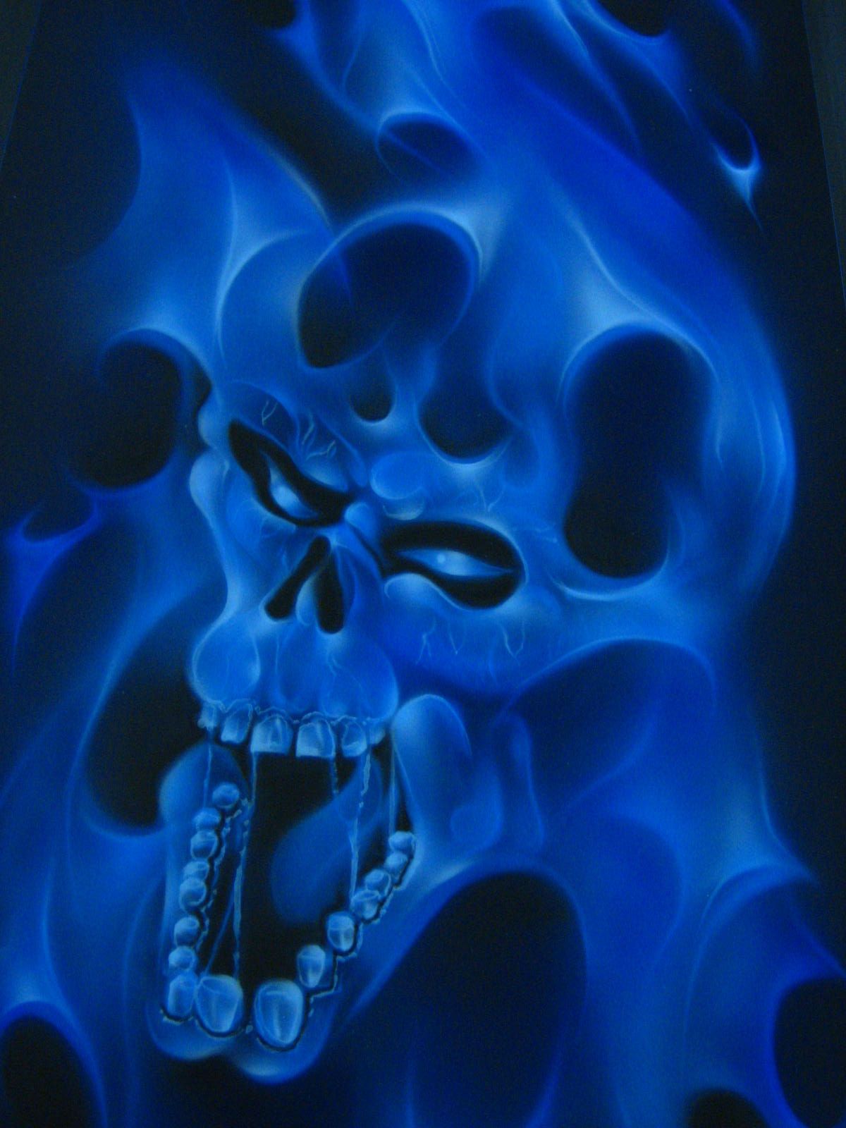 Skeletons With Blue Flames - HD Wallpaper 