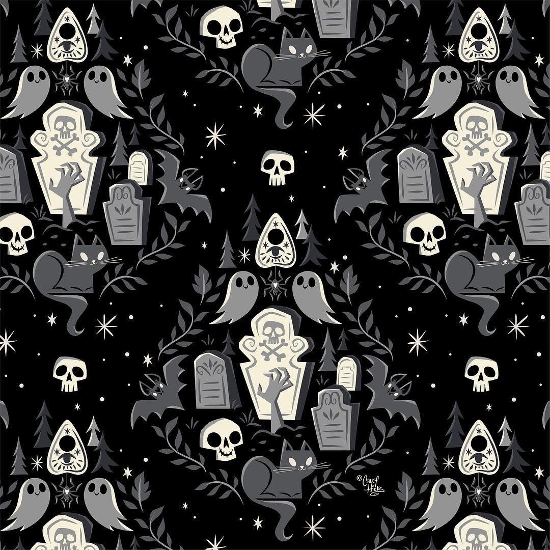 Skull, Wallpaper, And Animal Image - Phone Wallpapers Spoopy - HD Wallpaper 
