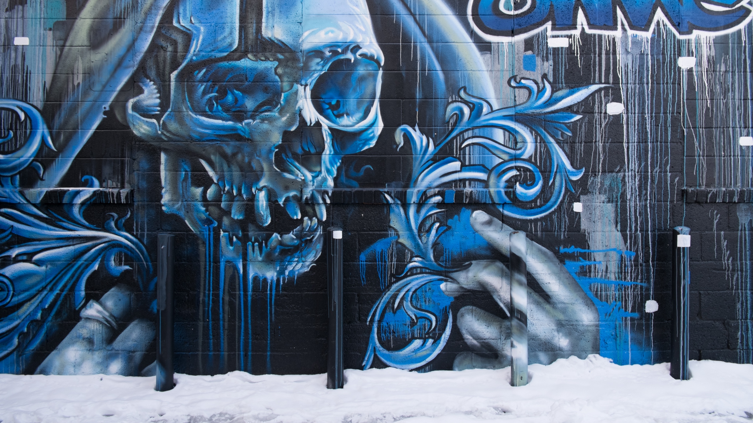Wallpaper Skull, Graffiti, Street Art, Wall - Graffiti Street Art Background - HD Wallpaper 