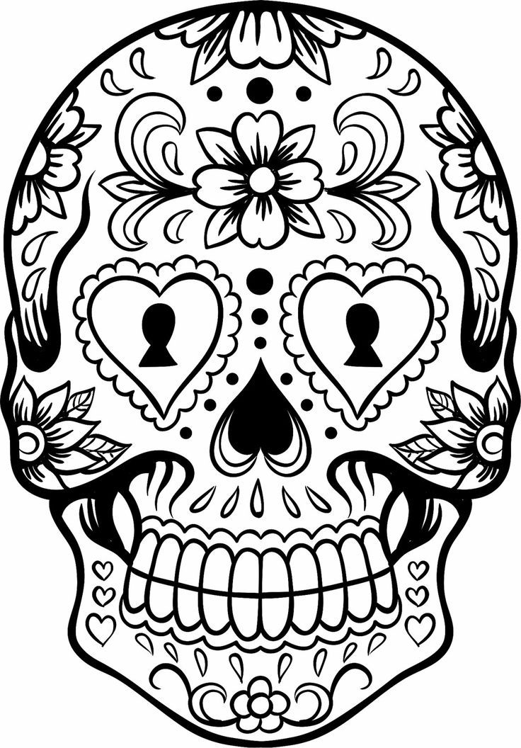 Template Sugar Skull Google Zoeken Wallpaper - Sugar Skulls To Colour - HD Wallpaper 