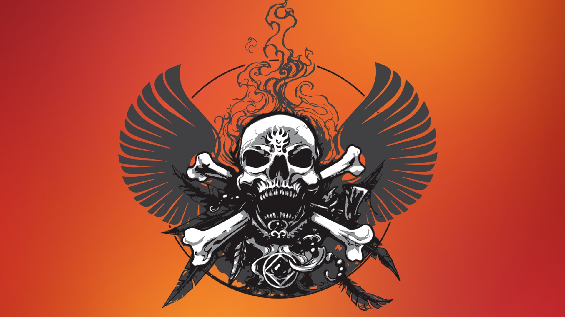 Skull Art Background Hd Wallpapers - Skull Wing Png - HD Wallpaper 