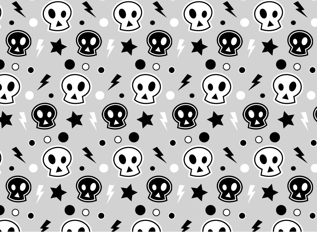 Skull Pattern - HD Wallpaper 