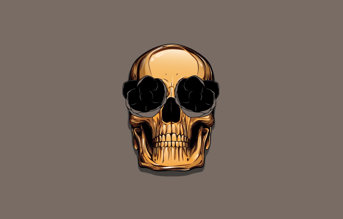 Photo Wallpaper Color, Skull, Sake, Gold - Minimalist Skull Wallpaper Hd - HD Wallpaper 