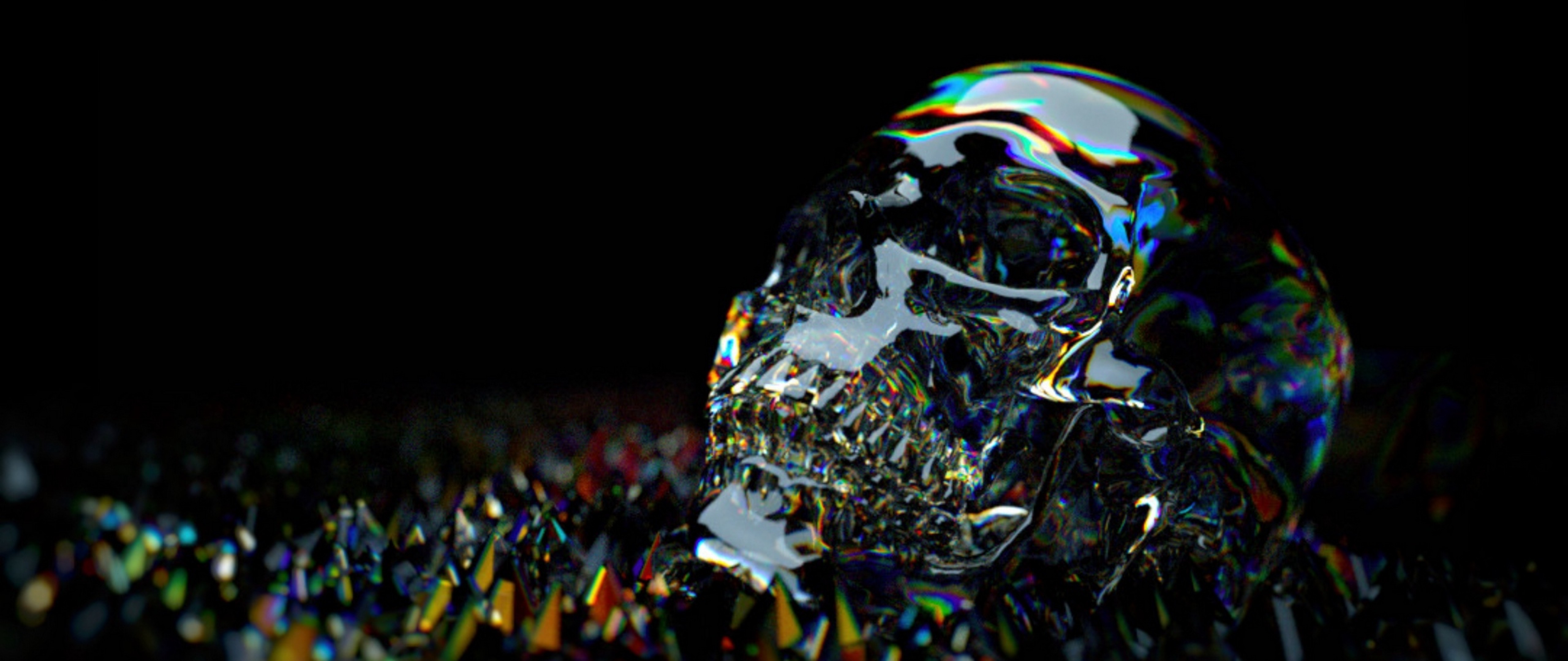 Glass Skull Background - HD Wallpaper 