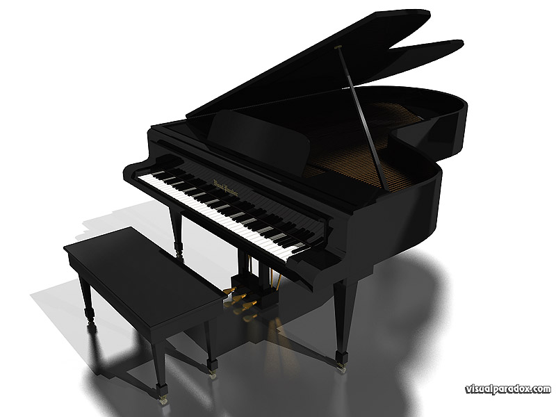 Grand Piano Black And White Piano - HD Wallpaper 