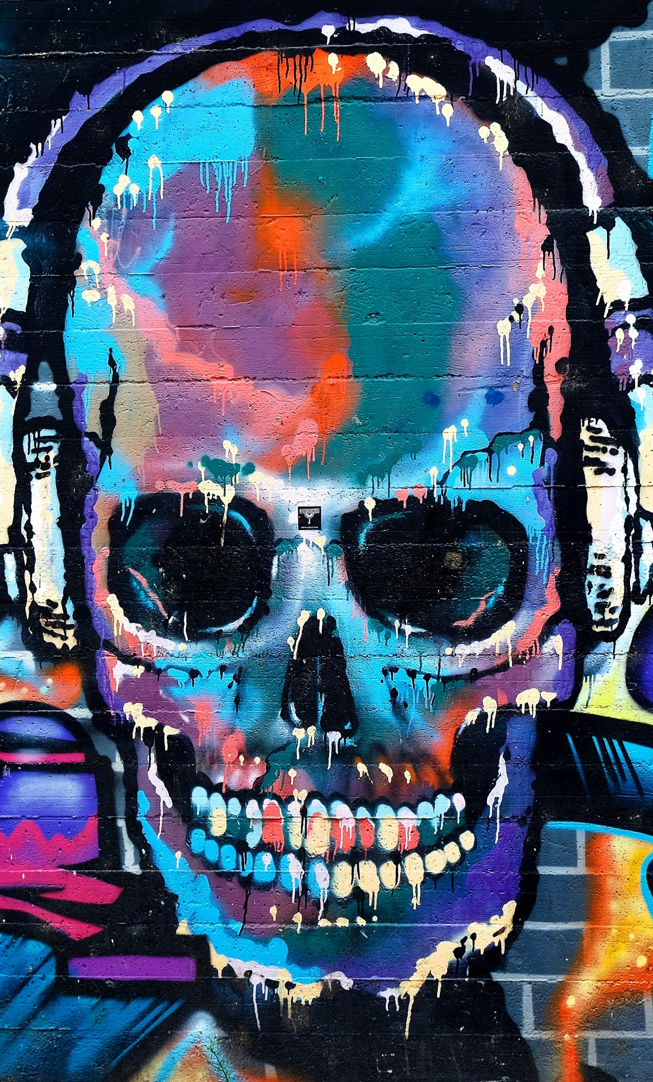 Graffiti, Skull, Colorful, Street Art, Wallpaper - Street Art Graffiti Skull - HD Wallpaper 