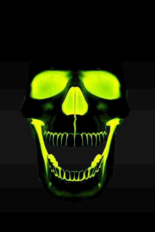 Lime Green Green Skull - HD Wallpaper 