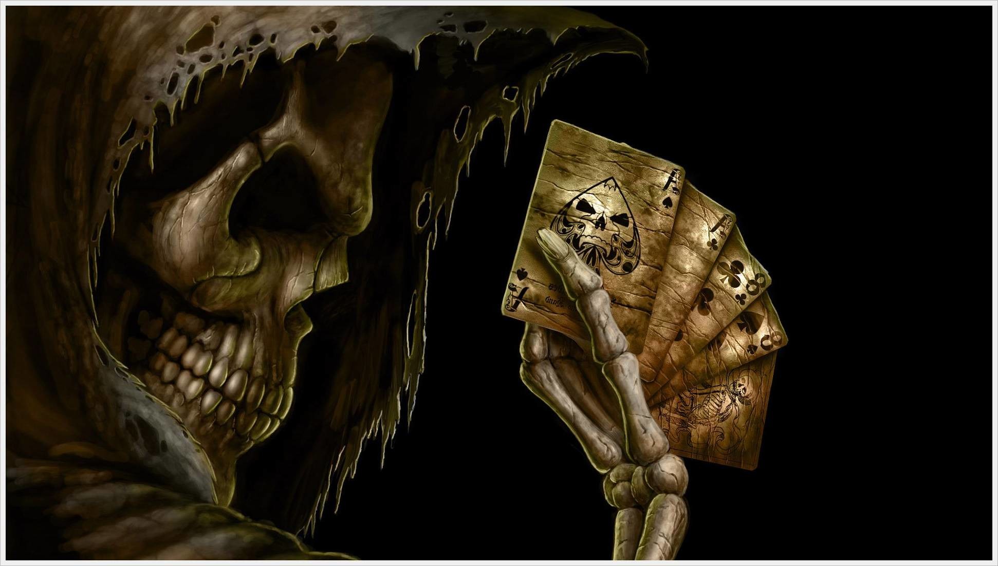 Animated Horror Skull - La Mort Fond D Écran - 1942x1102 Wallpaper -  