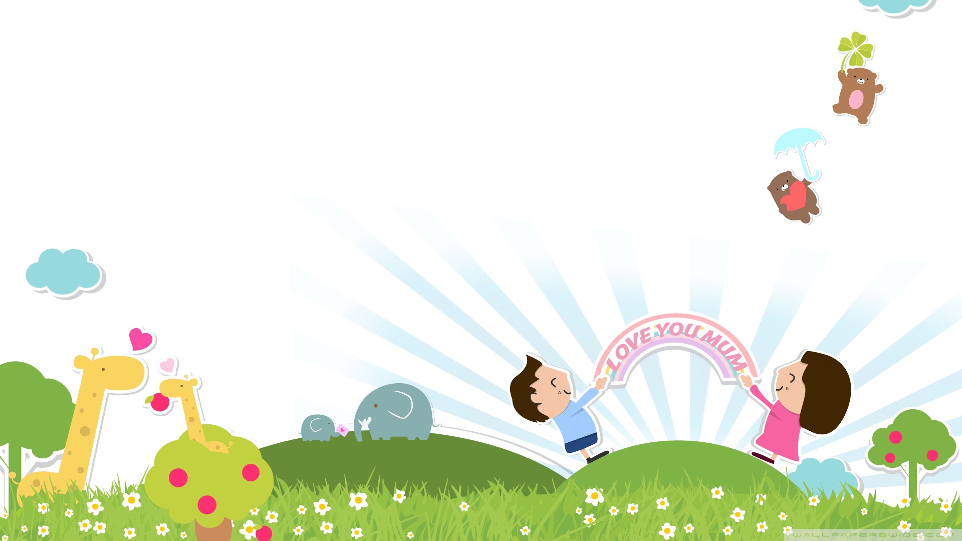 Mothers Day Background Kids - HD Wallpaper 