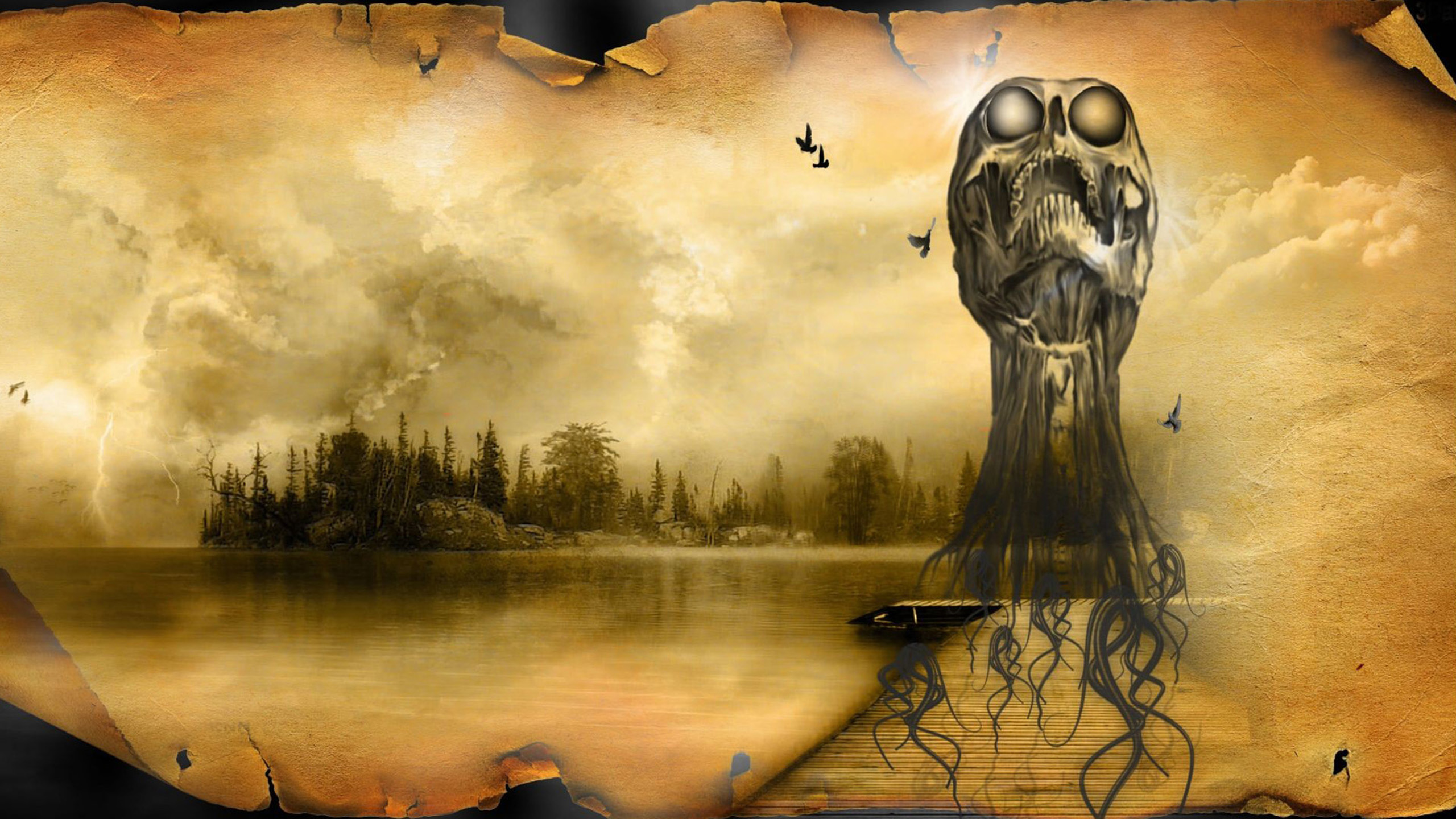Danger Skull Nun Wallpaper, Hd Desktop Wallpapers - Fantasy Lake Wallpaper  4k - 2560x1440 Wallpaper 