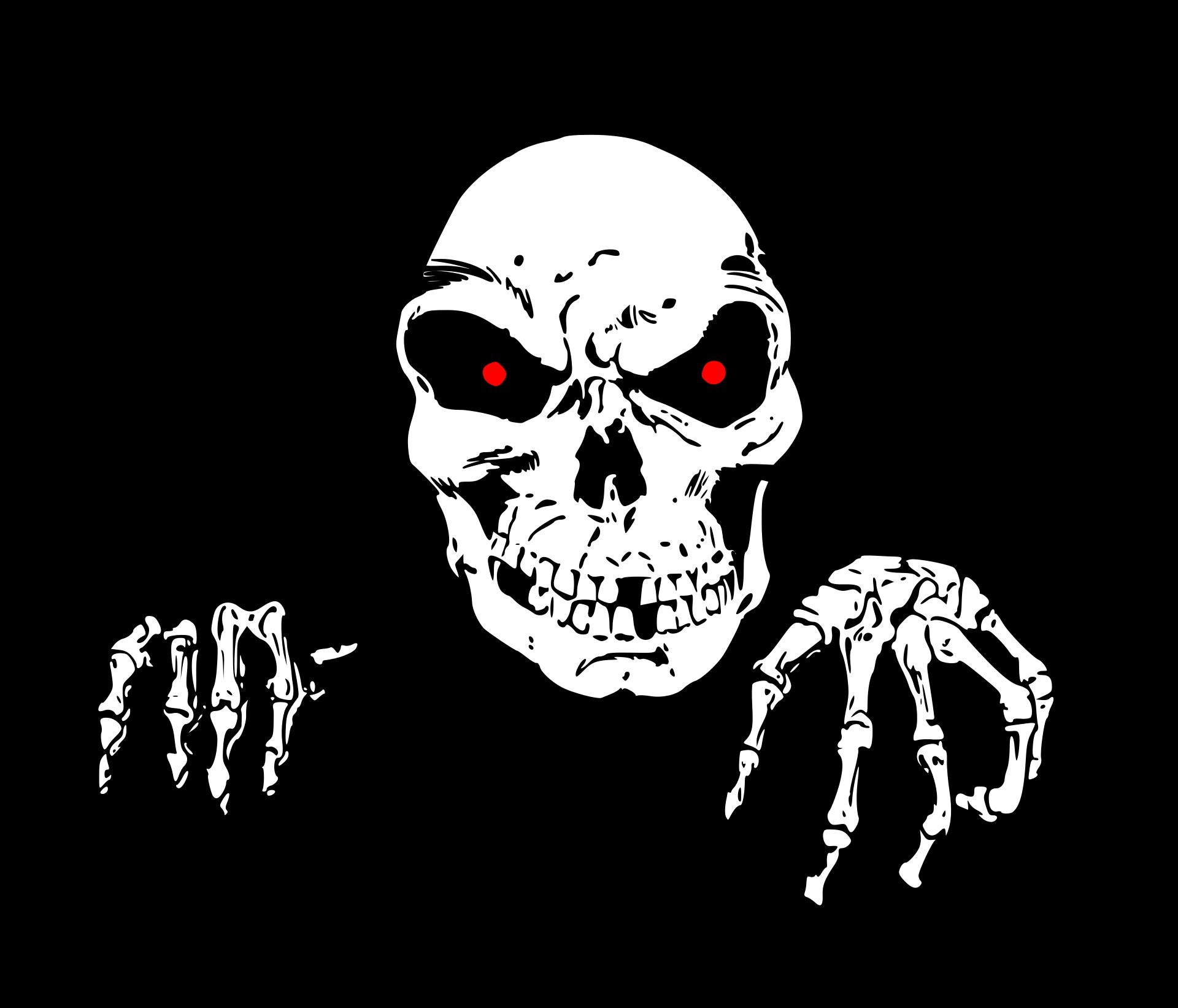 Death Halloween Horror Skull Wallpaper At Dark Wallpapers - Skeleton With Red Eyes - HD Wallpaper 