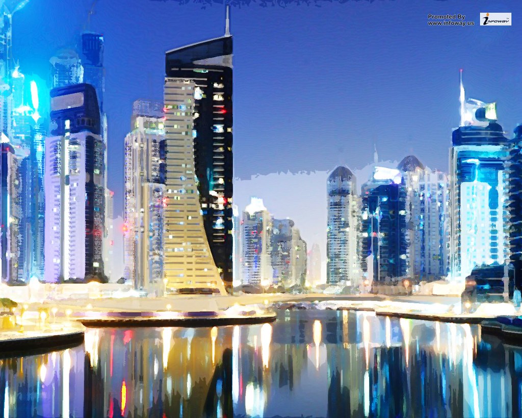Dubai Night City Hd - HD Wallpaper 