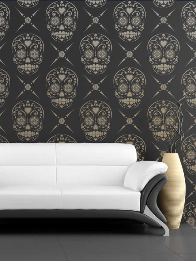 2018 Sugar Skull Wallpaper For Home - Candy Skull Wall - HD Wallpaper 