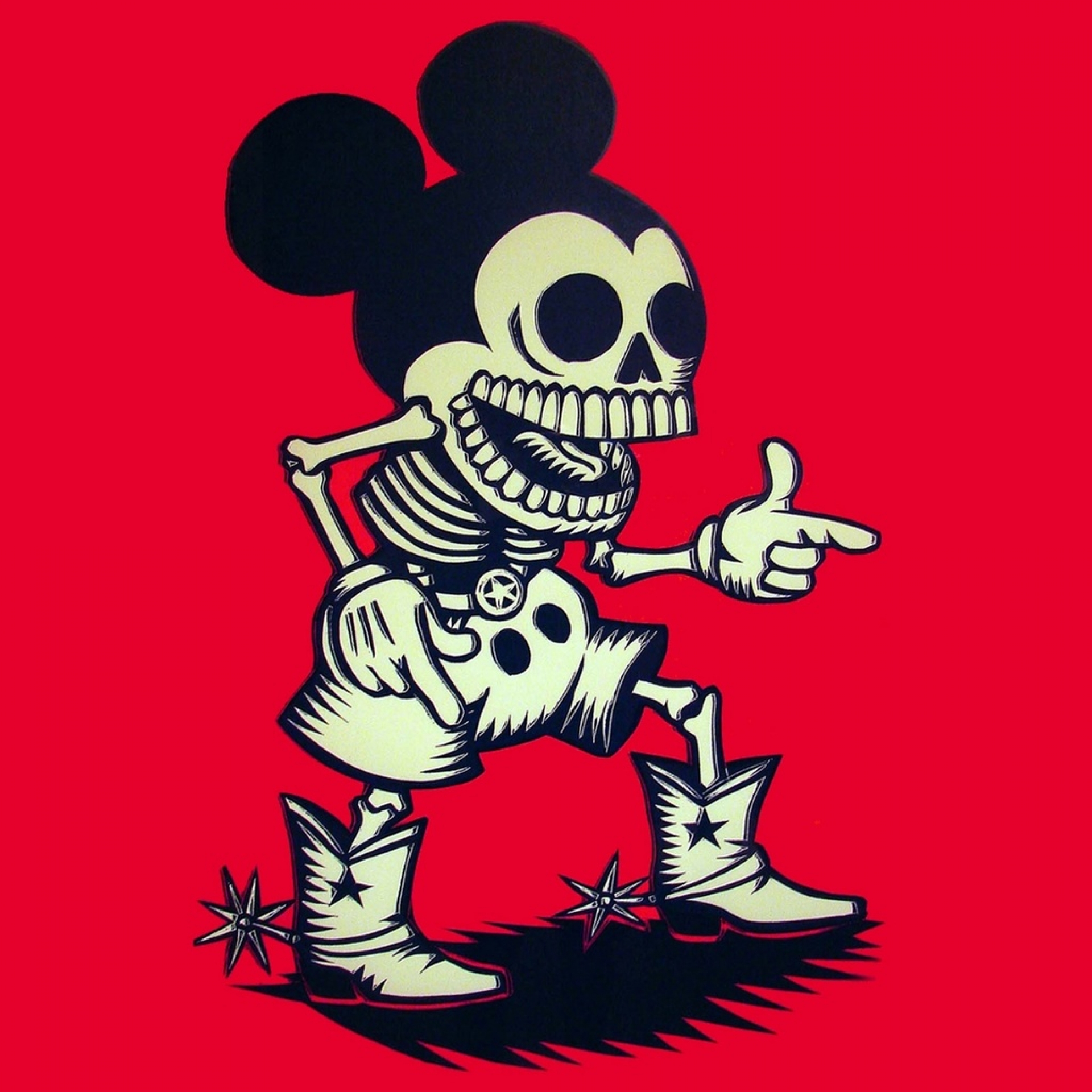 Images For Skeleton Cartoon - Mickey Mouse Skull - HD Wallpaper 